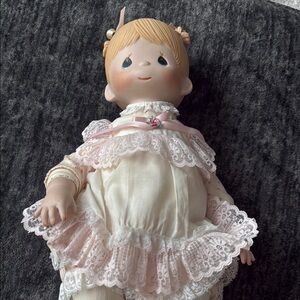 Precious Moments porcelain Doll with Lace Dress